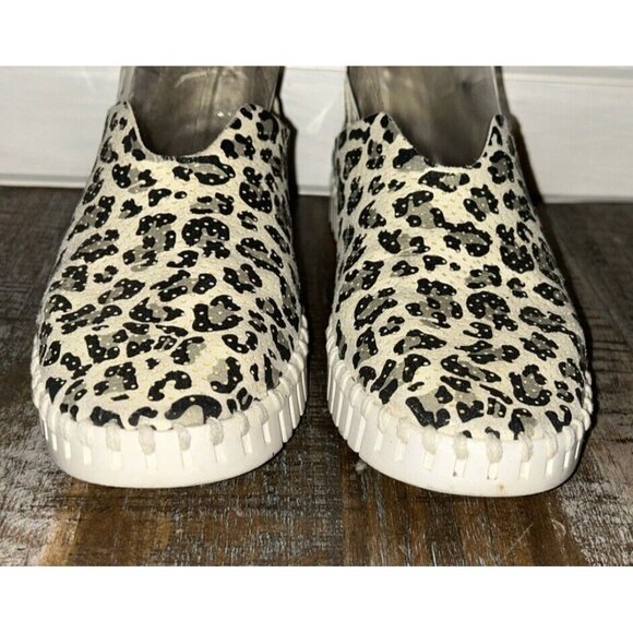 Ilse Jacobsen Sz EU 36 US 6 Perforated Slip-On Shoes Printed Tulip Latte Leopard - Picture 3 of 10